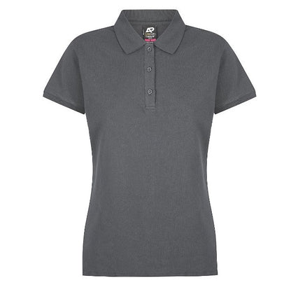 Womens charcoal grey slate modern fit flattering cotton corporate professional teams polo shirt cotton pique polo, ladies work shirt, comfortable polo, teamwear, branded workwear