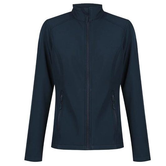 Womens navy blue full-zip jacket with a stand-up collar , Aussie Pacific N2512 Selwyn Ladies Jacket, front view