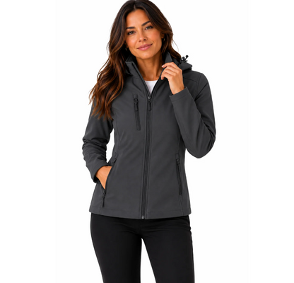 Model front view, grey, Aussie Pacific N2513 Olympus Lady Jackets, wind proof