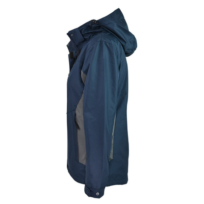 Navy blue with slate grey, side view, Aussie Pacific N2516 Sheffield Ladies Jacket, relaxed fit
