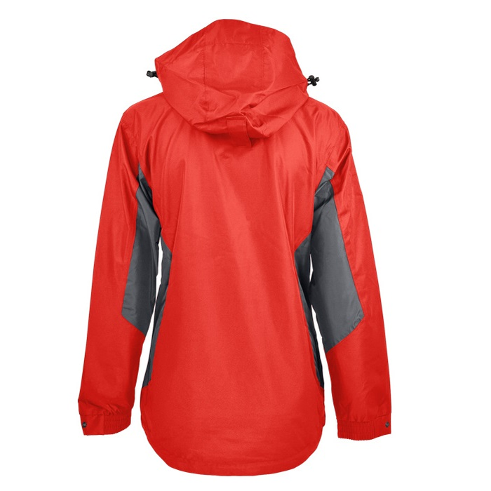 Aussie Pacific N2516 Sheffield Ladies Jacket, red with grey, rear view