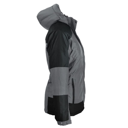 Grey with black, Aussie Pacific N2517 Kingston Ladies Jacket, side view, zippered pockets