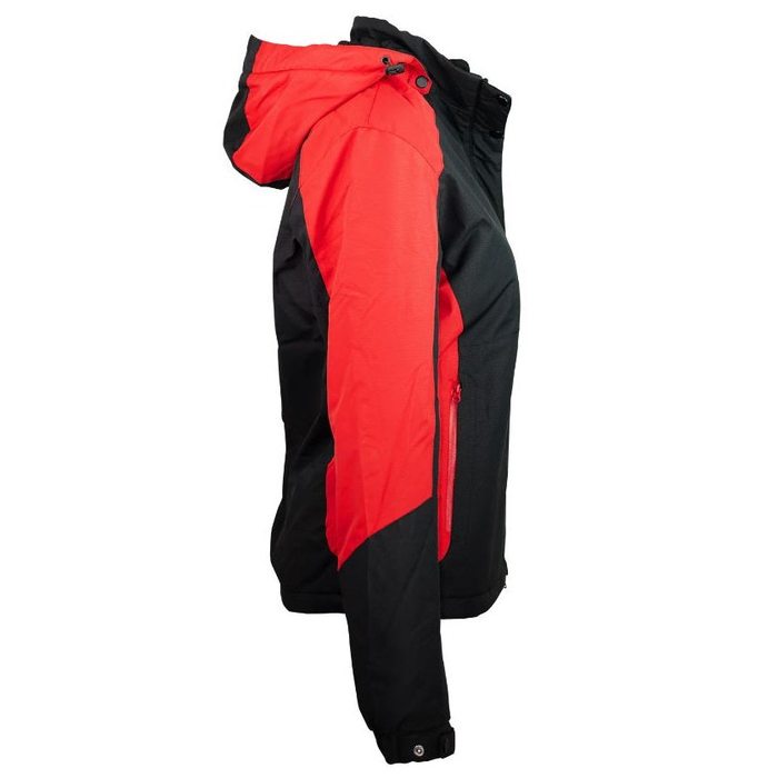 Aussie Pacific N2518 Napier Ladies Jacket, black with red, side view, warm hooded womens jacket