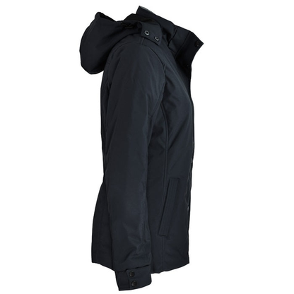 Womens black hooded wind resistant, Aussie Pacific N2519 Parklands Lady Jacket, side view