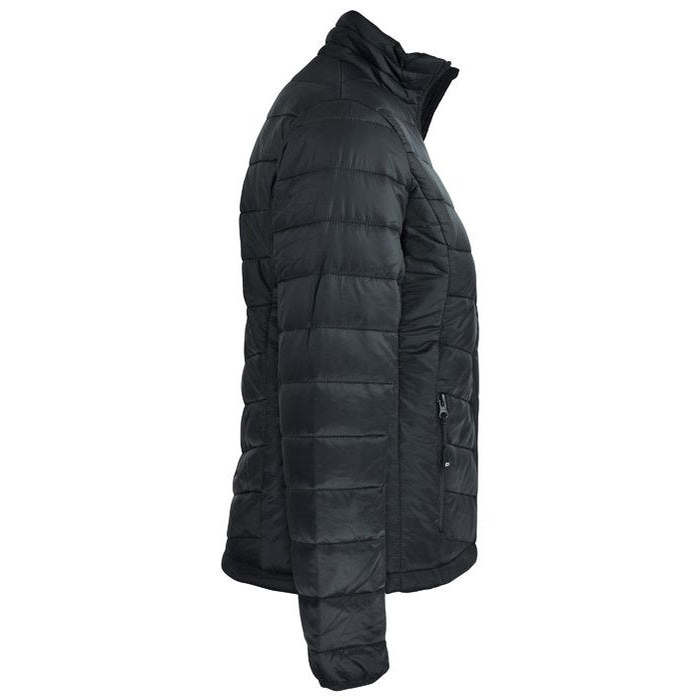 Side view, black, Aussie Pacific N2522 Buller Ladies Jacket, insulated padded