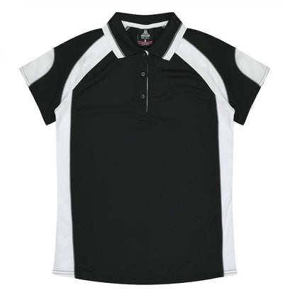 Aussie Pacific N3300 Kids Murray Polo - Black/White - Front View