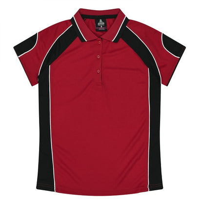 Aussie Pacific N3300 Kids Murray Polo - Red/Black - Front View