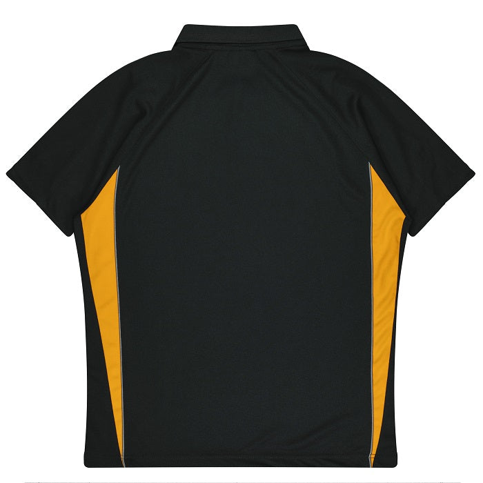 Aussie Pacific N3304 Kids Eureka Polo, black gold, rear view