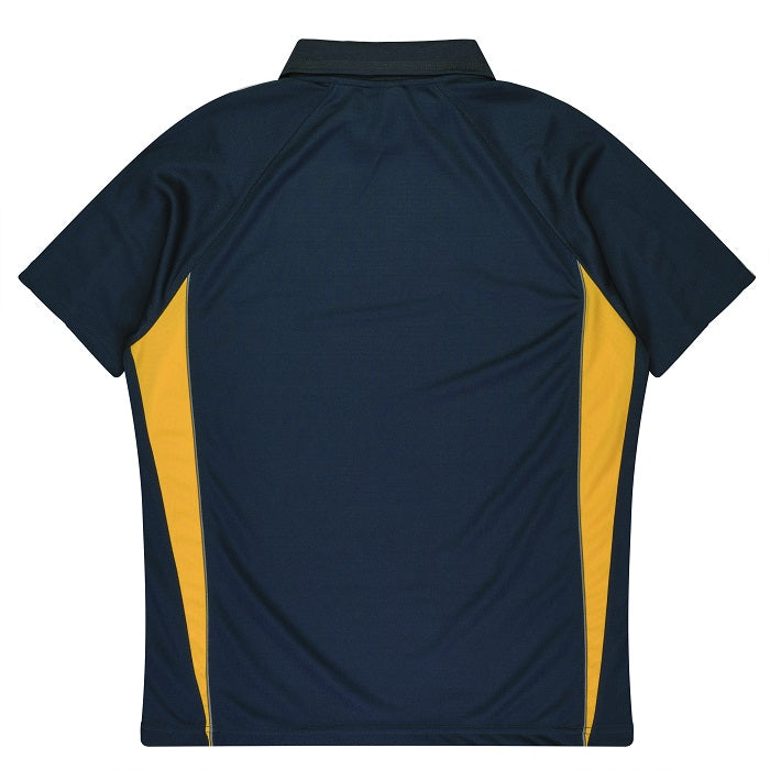 Aussie Pacific N3304 Kids Eureka Polo, navy gold, rear view