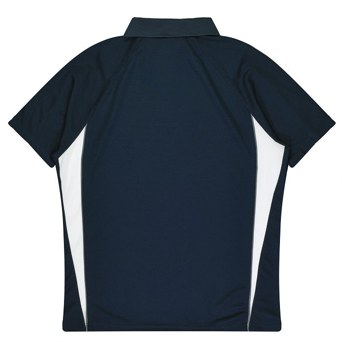 Aussie Pacific N3304 Kids Eureka Polo, rear view, navy /white