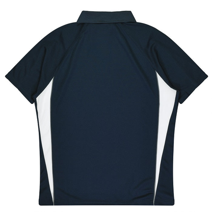 Aussie Pacific N3304 Kids Eureka Polo, rear view, navy /white
