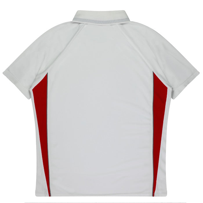 Aussie Pacific N3304 Kids Eureka Polo, white/red rear view