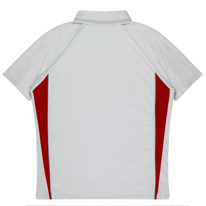 Aussie Pacific N3304 Kids Eureka Polo, white/red rear view