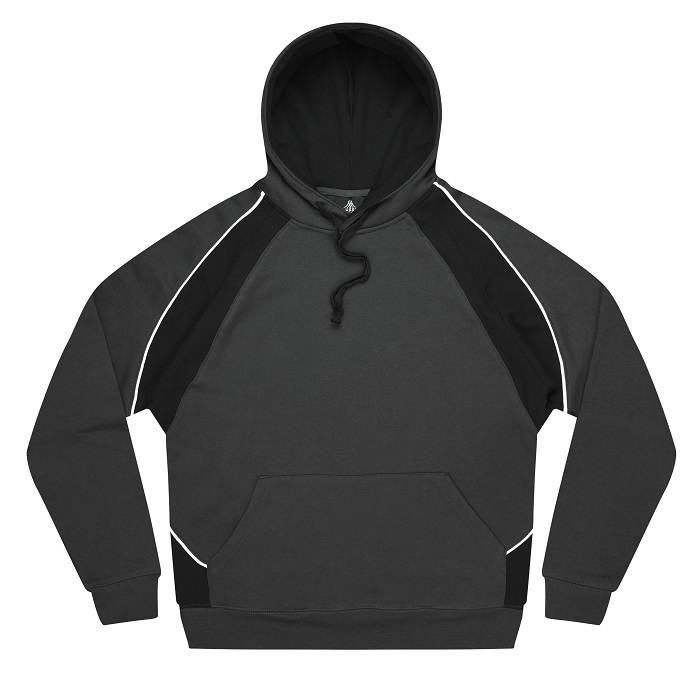 Slate grey, with black and white contrasts, sports, Aussie Pacific N3509 Huxley Kids Hoodies, front view
