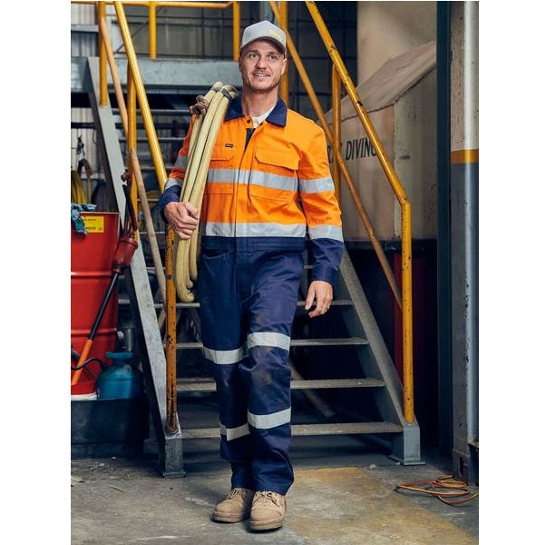 Bisley BC6066T Taped Hi Vis Work Coverall With Waist Zip Opening