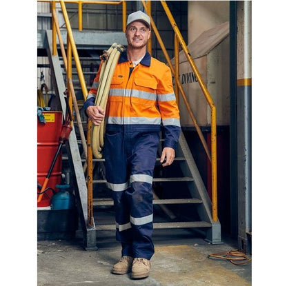 Bisley BC6066T Taped Hi Vis Work Coverall With Waist Zip Opening
