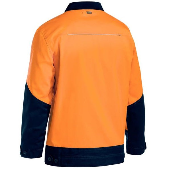 Bisley BJ6917 Two Tone HiVis Liquid Repellent Cotton Drill Jacket