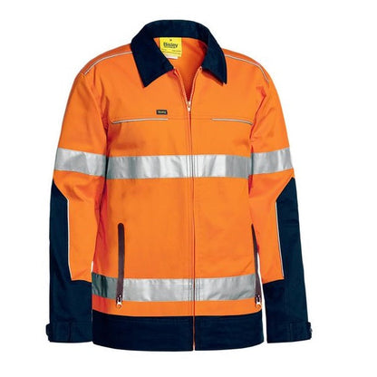 Bisley BJ6917T 3M Taped Two Tone HiVis Liquid Repellent Cotton Drill Jacket