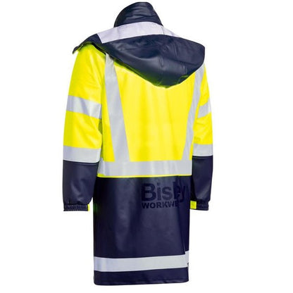 Bisley BJ6935HT Taped Two Tone HiVis Stretch PU Rain Coat