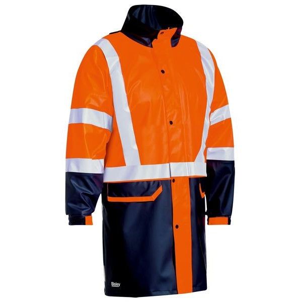 Bisley BJ6935HT Taped Two Tone HiVis Stretch PU Rain Coat