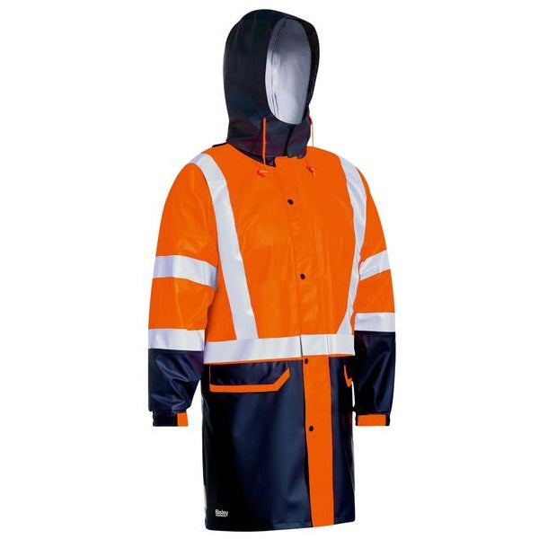 Bisley BJ6935HT Taped Two Tone HiVis Stretch PU Rain Coat