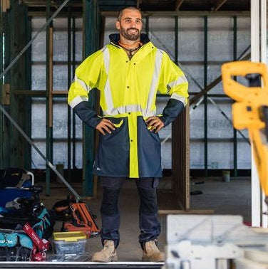 Bisley BJ6935HT Taped 2-Tone HiVis Stretch PU Rain Coat
