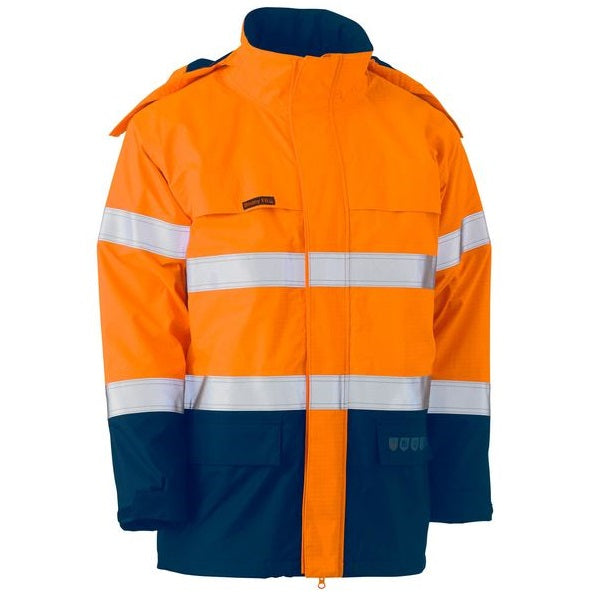 Bisley BJ8110T Taped Two Tone HiVs FR Wet Weather Shell Jacket