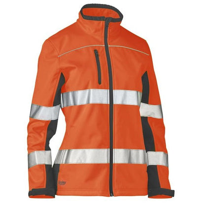 Bisley BJL6059T Womens Taped Two Tone HiVis Soft Shell Jacket