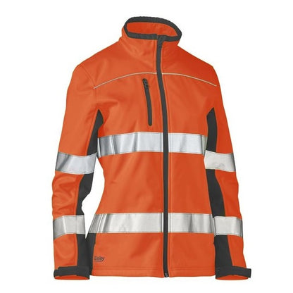 Bisley BJL6059T Womens Taped 2-Tone HiVis Soft Shell Jacket