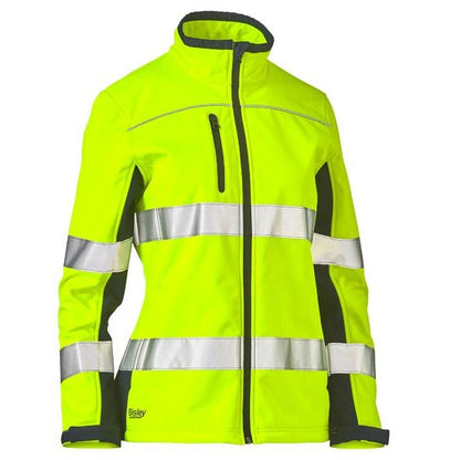 Bisley BJL6059T Womens Taped Two Tone HiVis Soft Shell Jacket