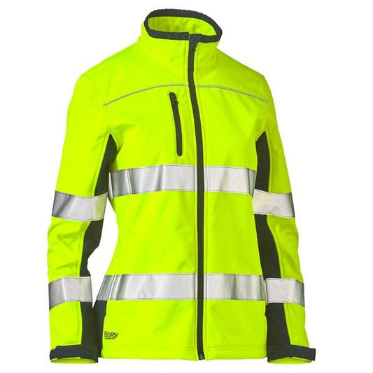 Bisley BJL6059T Womens Taped Two Tone HiVis Soft Shell Jacket