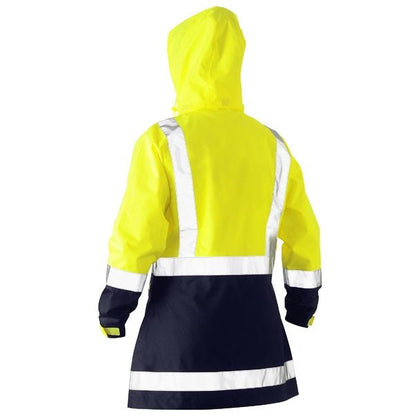 Bisley BJL6766T Womens Taped Hi Vis Recycled Rain Shell Jacket