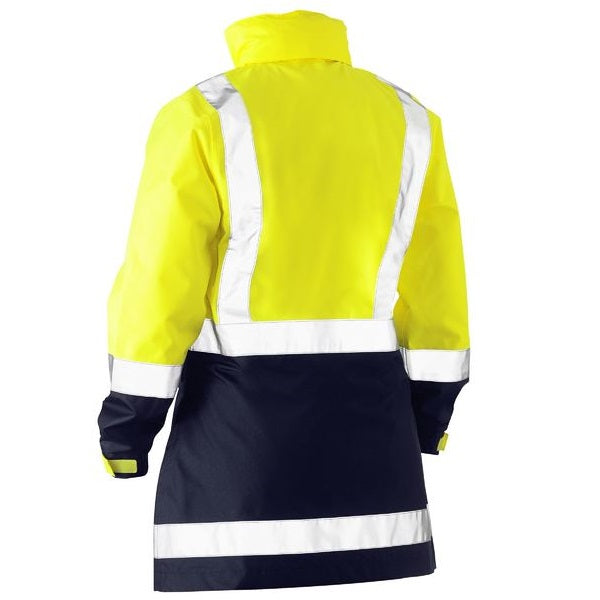 Bisley BJL6766T Womens Taped Hi Vis Recycled Rain Shell Jacket