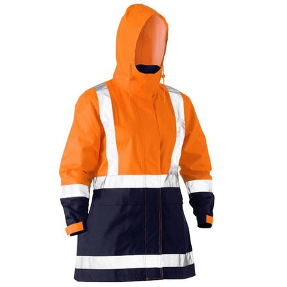 Bisley BJL6766T Womens Taped Hi Vis Recycled Rain Shell Jacket