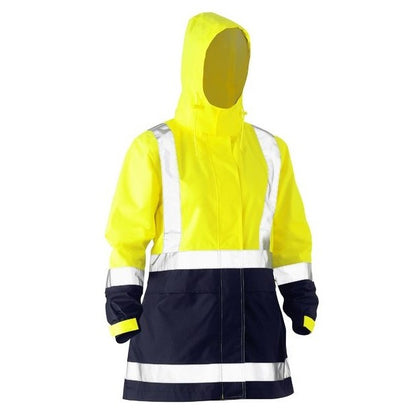 Bisley BJL6766T Womens Taped Hivis Recycled Rain Shell Jacket