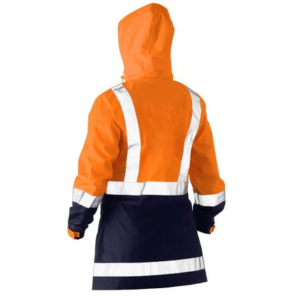 Bisley BJL6766T Womens Taped Hi Vis Recycled Rain Shell Jacket