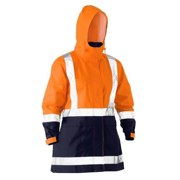 Bisley BJL6766T Womens Taped Hivis Recycled Rain Shell Jacket