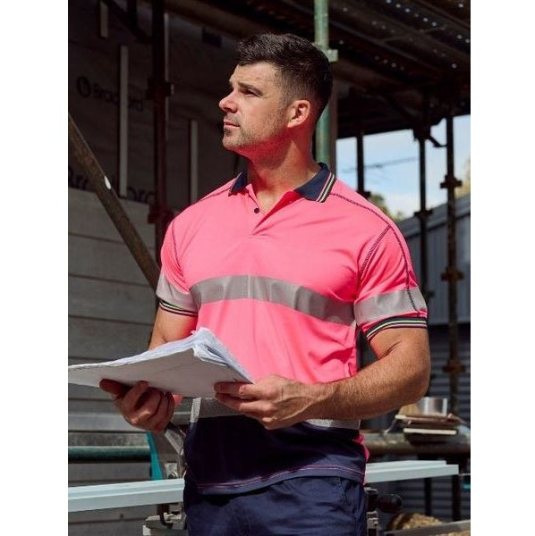 Bisley BK1219T Taped Two Tone HiVis Polyester Mesh S/S Polo Shirt