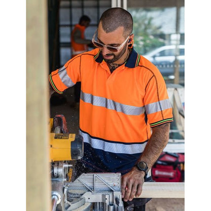 Bisley BK1219T Taped Two Tone HiVis Polyester Mesh S/S Polo Shirt