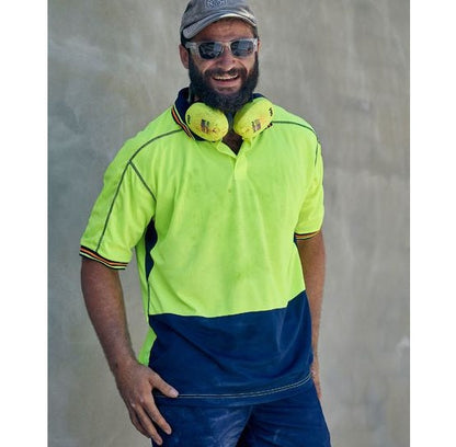 Bisley BK1219 Two Tone HiVis Polyester Mesh S/S Polo Shirt