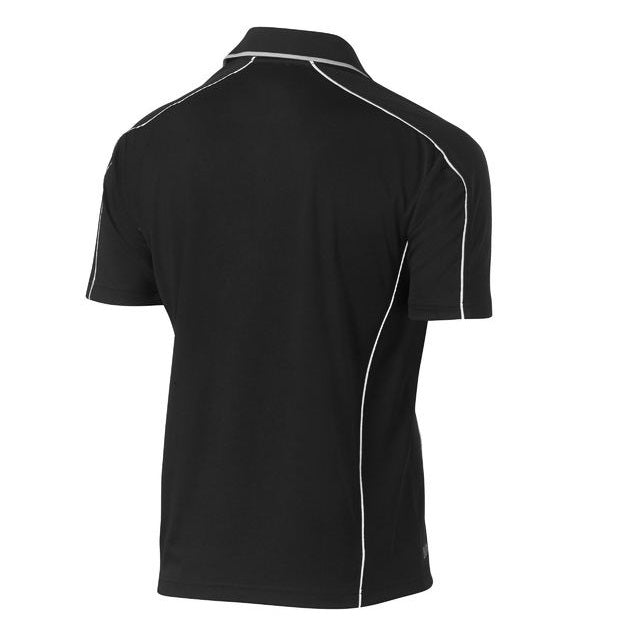 Bisley BK1425 Men's Cool Mesh Polo With Reflective Piping Black