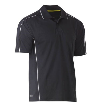 Bisley BK1425 Men's Cool Mesh Polo With Reflective Piping Charcoal