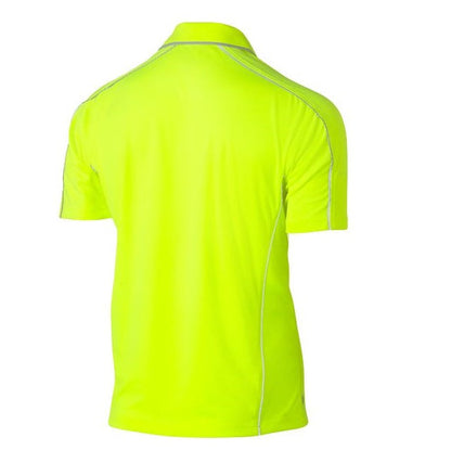 Bisley BK1425 Men's Cool Mesh Polo With Reflective Piping Yellow