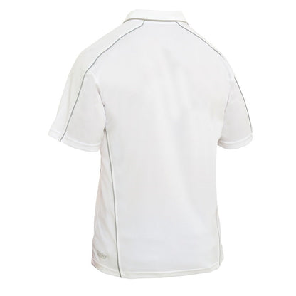 Bisley BK1425 Men's Cool Mesh Polo With Reflective Piping White