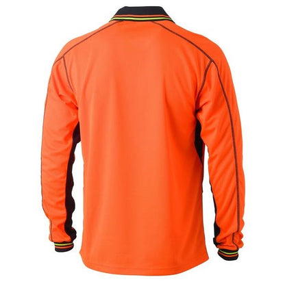 Bisley BK6219 2-Tone HiVis Polyester Mesh Long Sleeve Polo Shirt