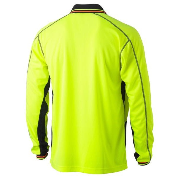 Bisley BK6219 2-Tone HiVis Polyester Mesh Long Sleeve Polo Shirt
