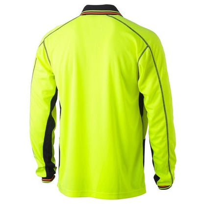 Bisley BK6219 2-Tone HiVis Polyester Mesh Long Sleeve Polo Shirt