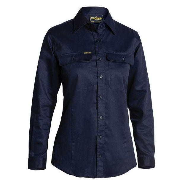 Navy blue shirt with brand logo on a white background