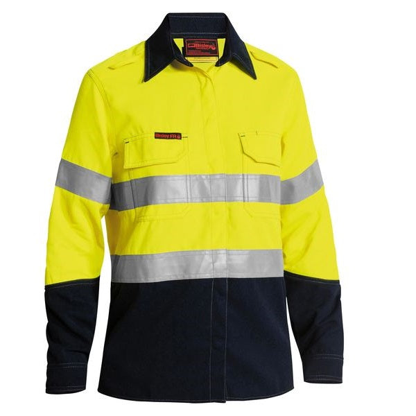 Bisley BL8082T Womens Tencate Tecasafe® Plus 700 Taped Two Tone HiVis FR Vented L/S Shirt