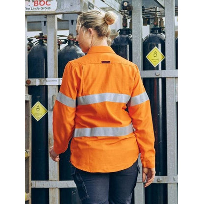Bisley BL8439T Apex 185 Women’s Taped Hi Vis Ripstop FR Vented Shirt